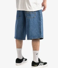 Butter Goods Ink Denim Shorts (worn blue)