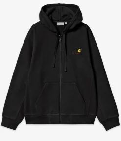 Carhartt WIP American Script Hooded Zip-Hoodie (black)
