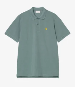 Carhartt WIP Chase Puque Polo-Shirt (silver pine gold)