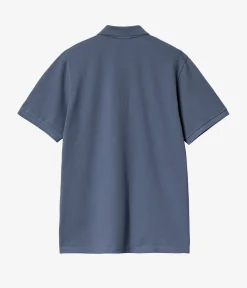 Carhartt WIP Chase Puque Polo-Shirt (dusky blue gold)