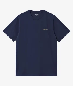 Carhartt WIP Script Embroidery T-Shirt (ink air yellow)