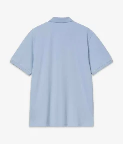 Carhartt WIP Script Garment Wash Polo-Shirt (blue fog white)