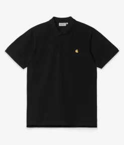 Carhartt WIP Script Garment Wash Polo-Shirt (black white)
