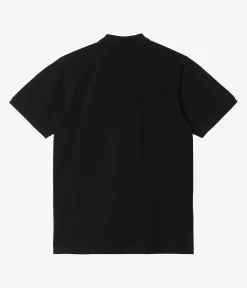 Carhartt WIP Script Garment Wash Polo-Shirt (black white)