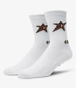 Carpet Company C-Star Logo Socken US 9-12 (white brown)