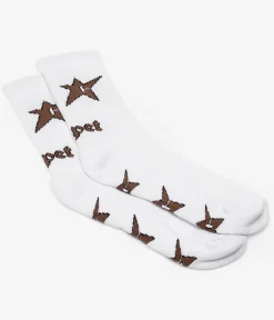 Carpet Company C-Star Logo Socken US 9-12 (white brown)