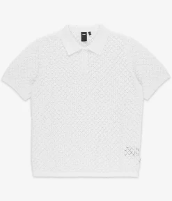 Former AG Crochet Knit Polo-Shirt (bone)