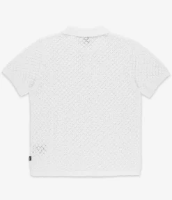 Former AG Crochet Knit Polo-Shirt (bone)