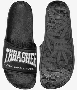 HUF x Thrasher Logo Sandale (black)