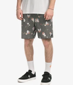 RVCA Barnes Elastic 17 Boardshorts (black floral print)