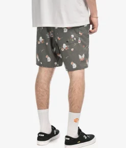 RVCA Barnes Elastic 17 Boardshorts (black floral print)