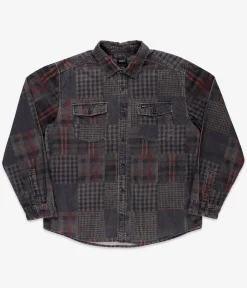 RVCA Freeman Cord Print Hemd (navy marine)