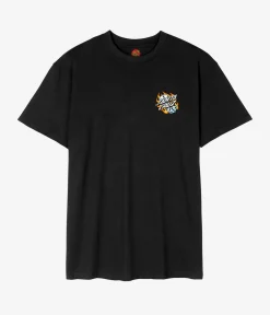Santa Cruz Flaming Dice Dot Chest T-Shirt (black)