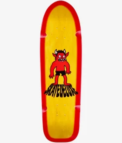 skatedeluxe Devil Shaped 9" Skateboard Deck (yellow red)